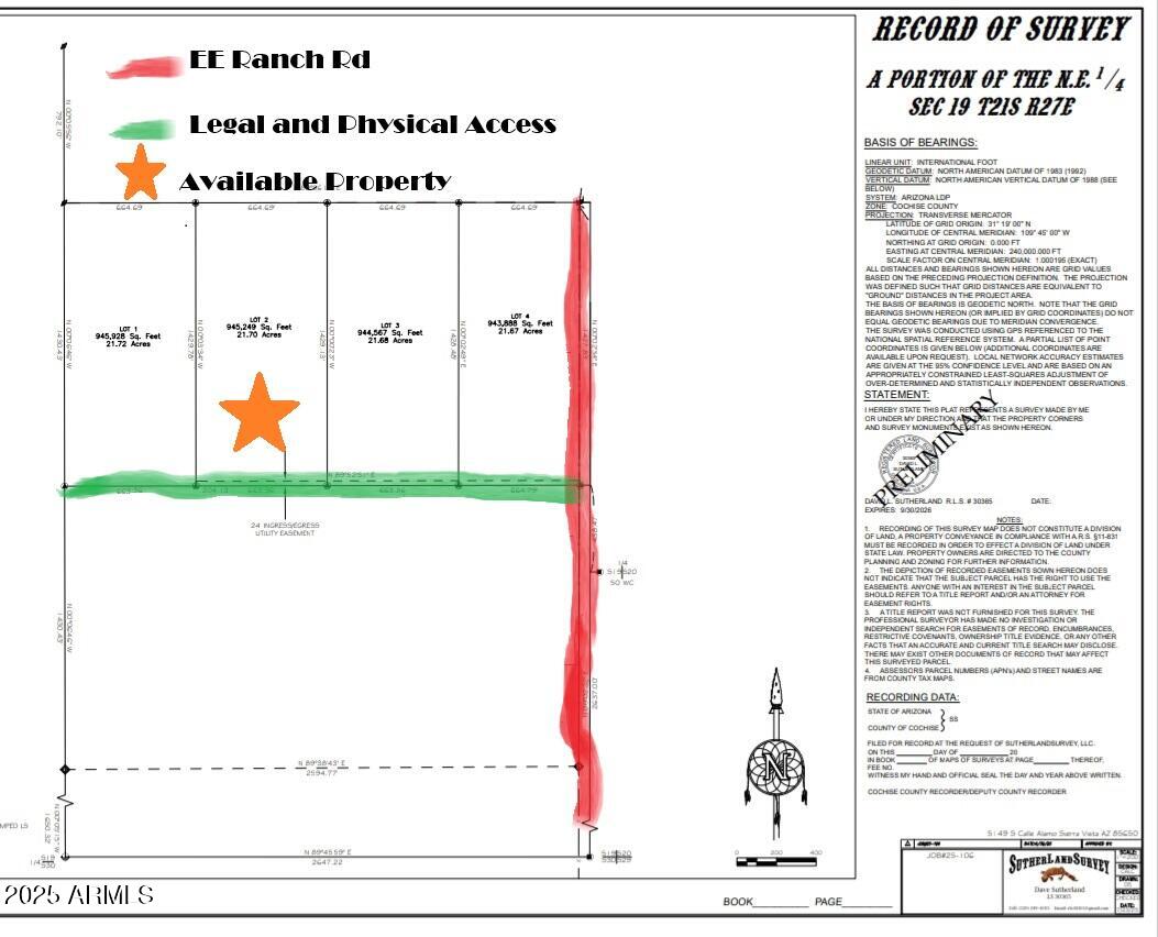 TBD N EE Ranch lot 2 of 4 Road 2 of 4, McNeal, AZ 85617